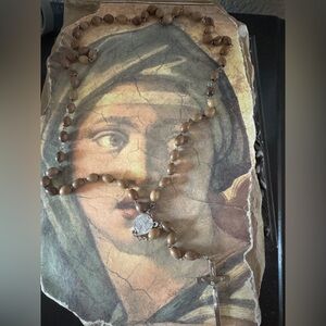 Vintage Olive‎ Wood Rosary with Jerusalem Cross